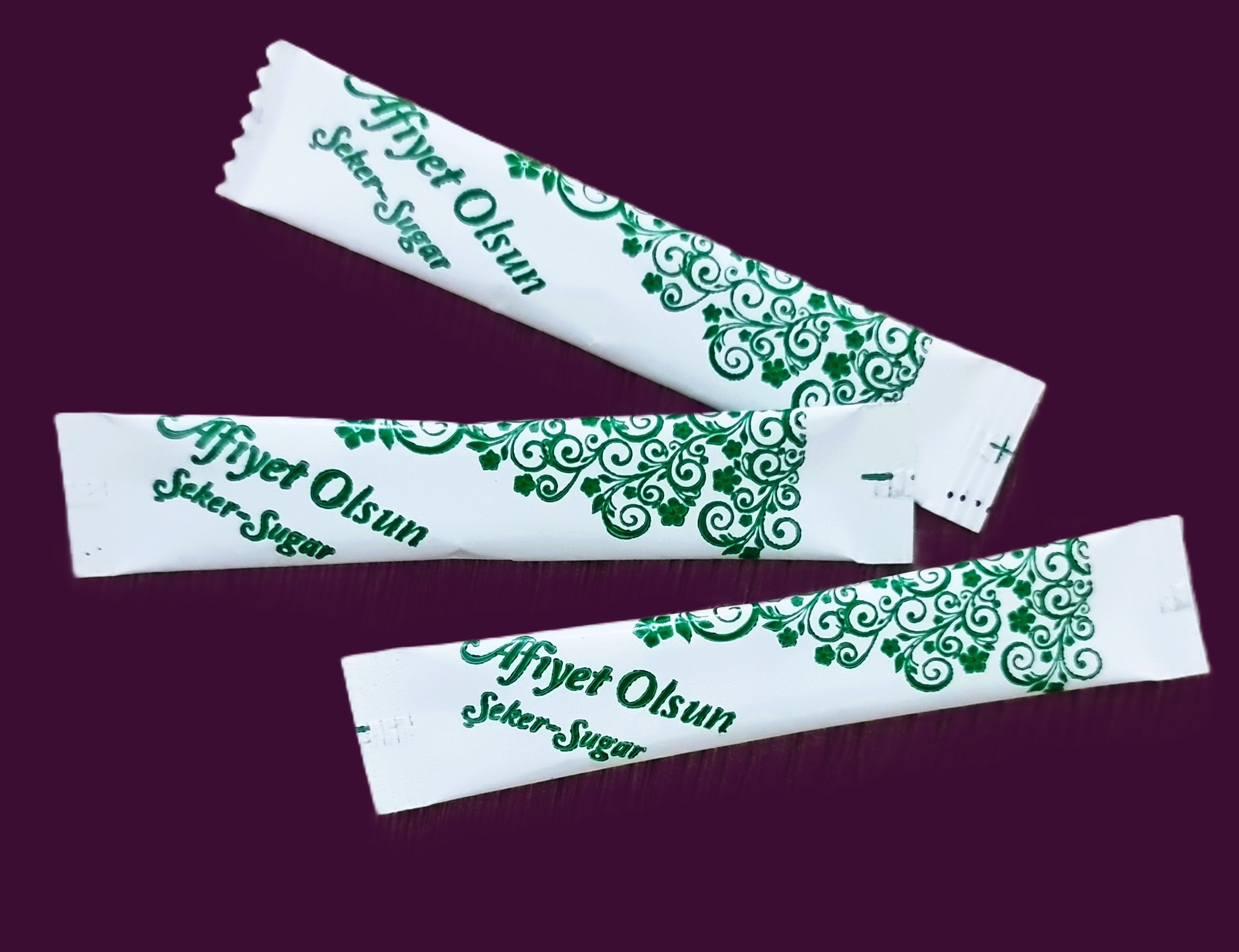 Self Stick Tek Kullanımlık Toz Şeker Afiyet Olsun baskılı 3 gr. x 400 Adet - Görsel 3