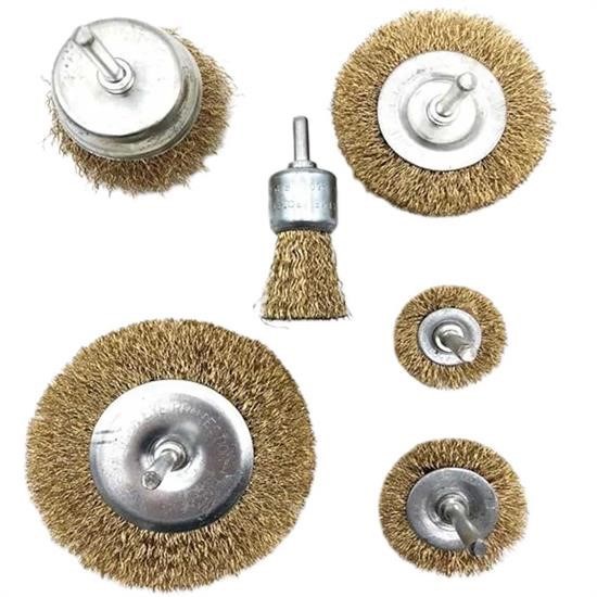 Selftrend® 6'lı Pimli Tel Fırça Seti Pas Yağ Kir Boya Yapışkan Çözücü