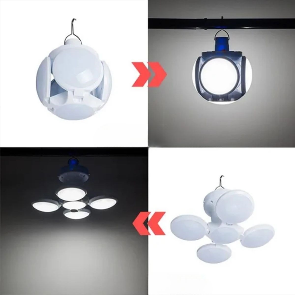 SELFTREND® 5 Led'li 3 Farklı Işık Modlu Açılıp Kapanabilir Led Kanatlı Güneş Enerjili Solar Aydınlatma Asılabilir Kamp Feneri - Görsel 4