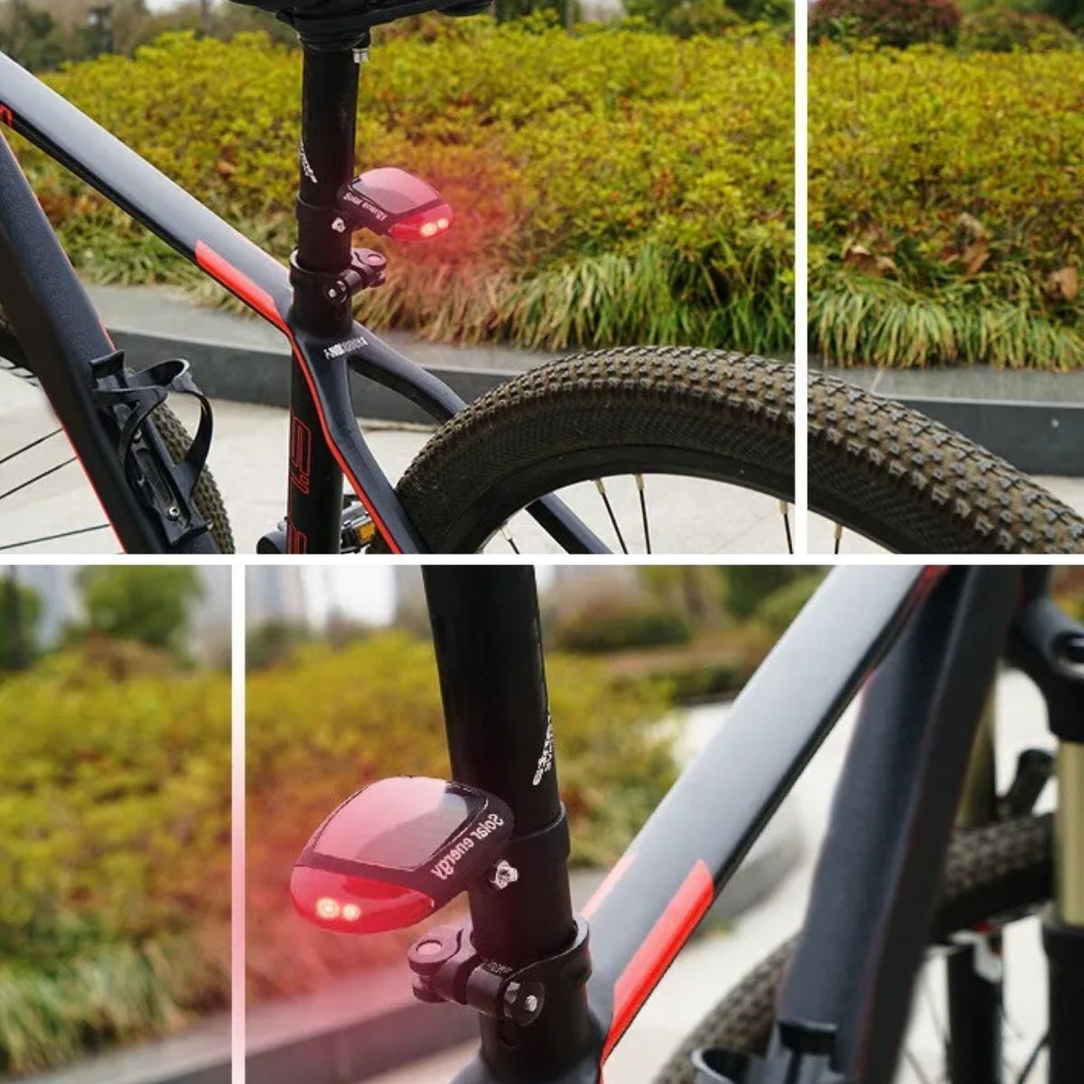 SELFTREND® LED Güneş Enerjisi ile Şarj Edilebilir Bisiklet Kuyruk Lambası Solar Bisiklet Lambası - Görsel 3