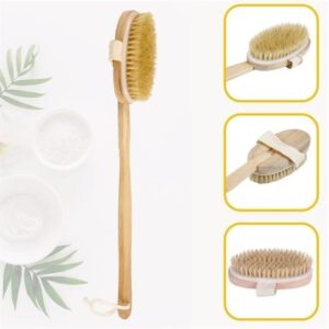 SELFTREND® Doğal At Kılı Selülit Karşıtı Sapı Çıkabilen Ahşap Banyo Fırçası