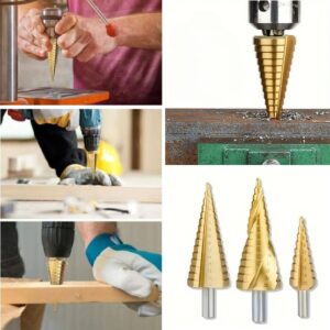 Selftren® 3 Parça Kademeli Matkap Ucu Paslanmaz Uç Alüminyum Sac Demir Delme Seti